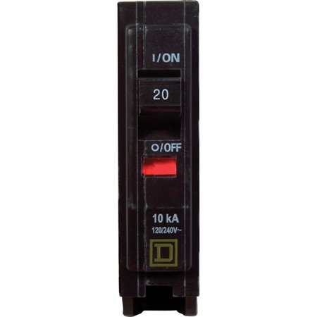 SQUARE D Miniature Circuit Breaker, QO Series 20A, 1 Pole, 120/240V AC QO120CP